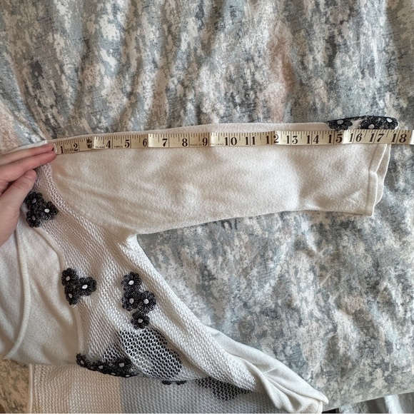 Tricotto Y2K Hippie Net Overlay Top‎ Floral 70s Retro Kidcore Funky 3/4 Sleeve L - Picture 16 of 16